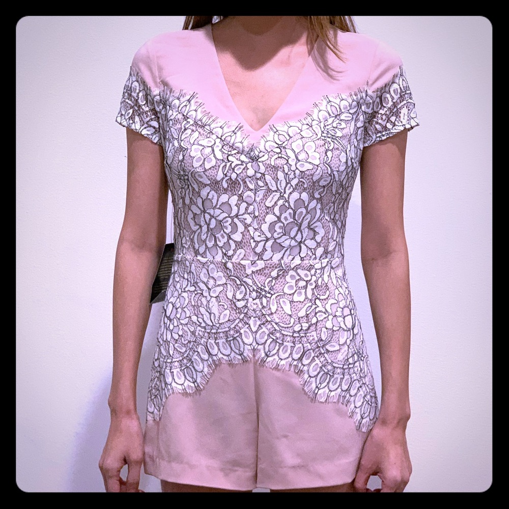 Woven lace romper